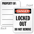 2 Sided Danger Locked Out Padlock Label