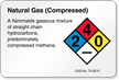 Natural Gas (Compressed) NFPA Chemical Hazard Label