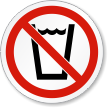 No Drinking ISO Prohibition Safety Symbol Label