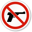 No Guns Permitted ISO Prohibition Safety Symbol Label