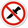 No Knife Allowed ISO Prohibition Safety Symbol Label