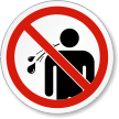No Spitting ISO Prohibition Safety Symbol Label