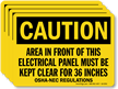 Area In Front Of This Electrical Panel Label