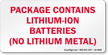 Package Contains Lithium-Ion Batteries Label