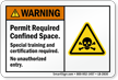 Permit Required Confined Space Warning Label