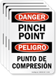 Pinch Point - Punto De Compresion Bilingual OSHA Label