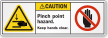 Pinch Point Hazard Keep Hands Clear Caution Label