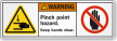 Pinch Point Hazard Keep Hands Clear Warning Label