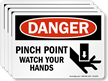 Pinch Point Watch Your Hands Label With Graphic