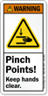 Pinch Points Keep Hands Clear Warning Label