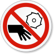 Rotating Blade Keep Hands Clear ISO Symbol Label