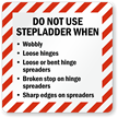 Do Not Use Step Ladder When Woobly Label