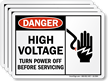 High Voltage Turn Off Power Before Servicing Label
