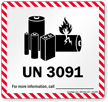 UN 3091 Lithium Battery Label