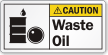 Waste Oil ANSI Caution Label