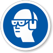 Wear Goggles, Ear Muffs ISO Mandatory Label