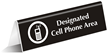 Designated Cell Phone Area (with Graphic) Engraved Sign