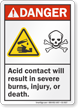 Acid Contact Will Result In Severe Burns Danger Sign