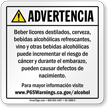 Alcoholic Beverage Exposure Spanish Prop 65 Sign