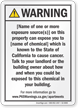 Apartment Exposure Prop 65 Sign