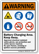 Battery Charging Area, Keep Away Warning Sign