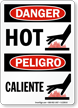Hot / Caliente Danger Bilingual Sign