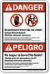 Bilingual Do Not Touch Tower Danger Sign