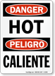 Danger Hot Bilingual Sign