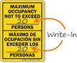 Bilingual Maximum Occupancy Not To Exceed Sign