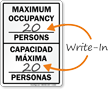 Bilingual Maximum Occupancy Persons Sign