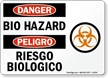 Bilingual Bio Hazard OSHA Danger Sign