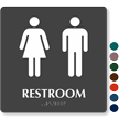 Braille Unisex Restroom Sign With Pictograms