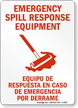 Bilingual Emergency Spill Response Equipment Sign