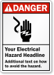 Personalized ANSI Danger Electrical Hazard Sign
