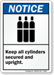 Notice (ANSI) Keep All Cylinders Sign
