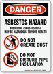 OSHA Danger Asbestos Hazard Breathing Sign