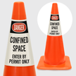 Danger Confined Space Enter By Permit Only Cone Collar