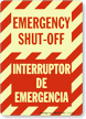 Bilingual Emergency Shut Off Glow Sign