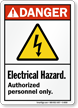Electrical Hazard Authorized Personnel Only ANSI Danger Sign