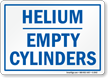 Helium Empty Cylinders Sign