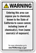 Environmental Exposure Prop 65 Sign