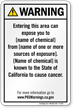 Environmental Exposure Prop 65 Sign