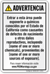 Custom Environmental Exposure Spanish Prop 65 Sign