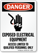 Exposed Electrical Equipment Access Limited Sign