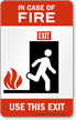 Fire Elevators Out of Service (tri-flame) Sign