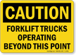 Caution Forklift Trucks Operating OSHA Caution Sign