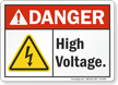 High Voltage ANSI Danger Sign