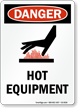 Hot Equipment OSHA Danger Vertical Sign