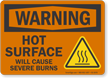 Hot Surface Will Cause Severe Burns Warning Sign