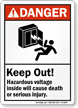 Keep Out Hazardous Voltage Inside ANSI Danger Sign